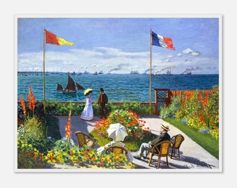 クロード・モネ作「サント・アドレスの庭」 - 印象派の風景画アート