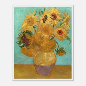 Vincent van Gogh, Sunflowers, Art Print, Giclée Quality, Post-Impressionism, Vintage Botanical Poster, Wooden Frame, Nature Lovers Gift