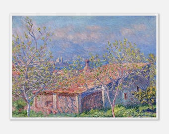 ヴェトゥイユのモネの庭 キャンバスプリント、フランス印象派の絵画