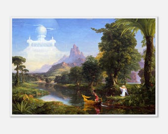Thomas Cole Art Print: Voyage of Life, Hudson River School, Wood Frame Option