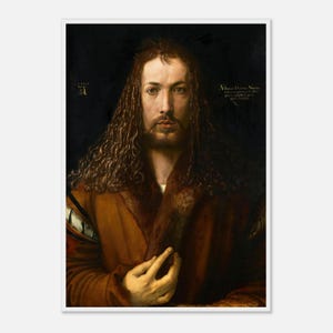 Albrecht Dürer självporträtt konsttryck: tysk renässans, träramsalternativ