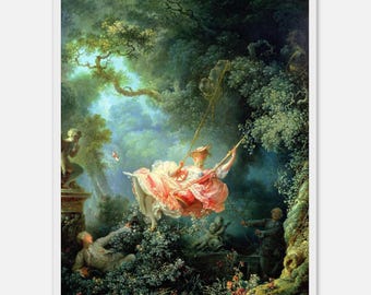 Lámina rococó de «El columpio» de Fragonard: póster de bellas artes francés