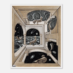 M.C. Escher, Eine andere Welt II – Impossible Architektur Graphik
