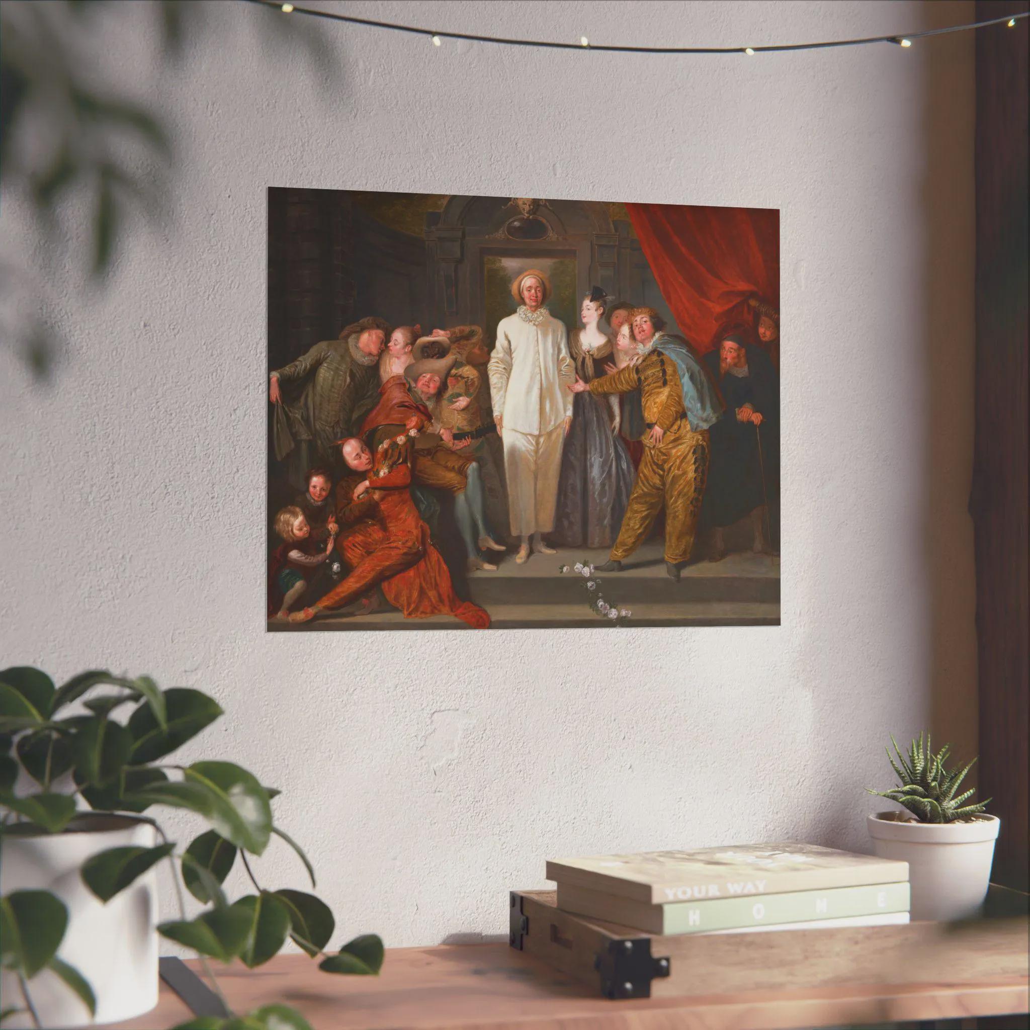 Wateau Back Rococo Watteau Rococo Art Print: the Italian Comedians, Vintage Gallery Decor ...