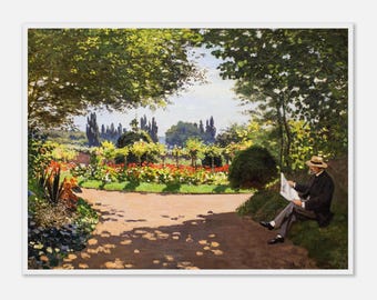 Monet Garden Print: Impressionist Landscape Art, Fine Art Decor