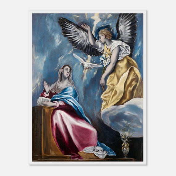 エル・グレコの受胎告知アートプリント - マニエリスム宗教画、木製