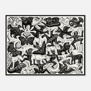 Maurits Escher, Filled Plane I - Vintage Art Print - Framed/Unframed Option - Geometric Art Print - Retro Art Poster - M. C. Escher Gift