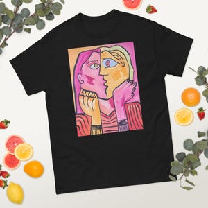 Pablo Picasso, Kiss, Modern Art T-shirt, Classic Fit, Unisex Cotton Tee, Fine Art Shirt, Pablo Picasso Gift, Bright Colorful Clothing