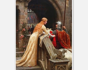 Edmund Leighton God Speed - Art Print, Pre-Raphaelite Knight Farewell