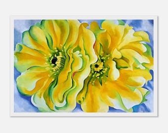 Georgia O'Keeffe Yellow Cactus Flower Art Print: Modernist Floral Poster