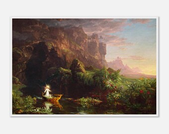 Lámina artística de Thomas Cole: El viaje de la vida en la infancia (opción enmarcada)