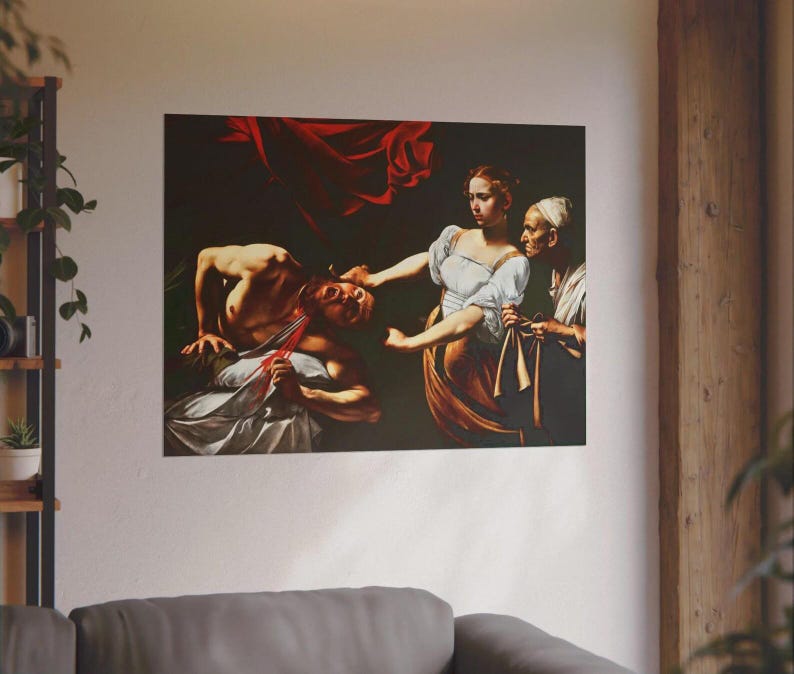 Caravaggio Judith Beheading Holofernes Print: Dramatic Renaissance Art ...