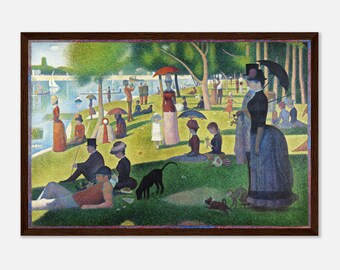 スーラのアートプリント：日曜の午後、点描主義、新印象派 - 額装