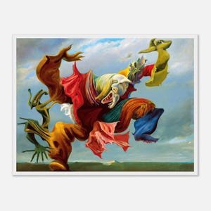 Lámina artística «Ángel del hogar» de Max Ernst - Decoración surrealista, enmarcada