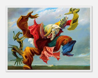 Impressão artística de Max Ernst 'Anjo do Lar' - Decoração surrealista, emoldurada