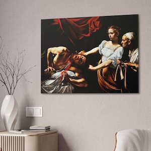 Caravaggio, Judith Beheading Holofernes, Canvas Print – Dramatic Baroque Art, Stretched Canvas, Fine Art Reproduction, Wall Decor, Gift Idea