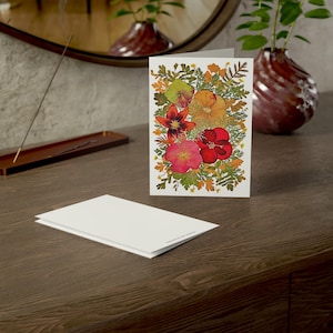 Art floral gracieux - carte de voeux - inspiration de fleurs et de feuilles séchées - Style de ferme rustique - mélodie de la nature - carte postale de fleurs séchées