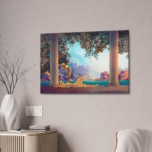 Maxfield Parrish, Daybreak, stampa artistica su tela, stampa artistica classica, elegante decorazione per la casa, pronta da appendere, capolavoro senza tempo, idea regalo