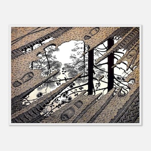 Maurits Escher, Puddle - Vintage Graphic Print - Wooden Frame - Matte Paper - Giclée Quality Print - M. C. Escher Gift