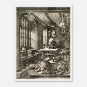 アルブレヒト・デューラーの版画：書斎の聖ヒエロニムス、ルネサンス