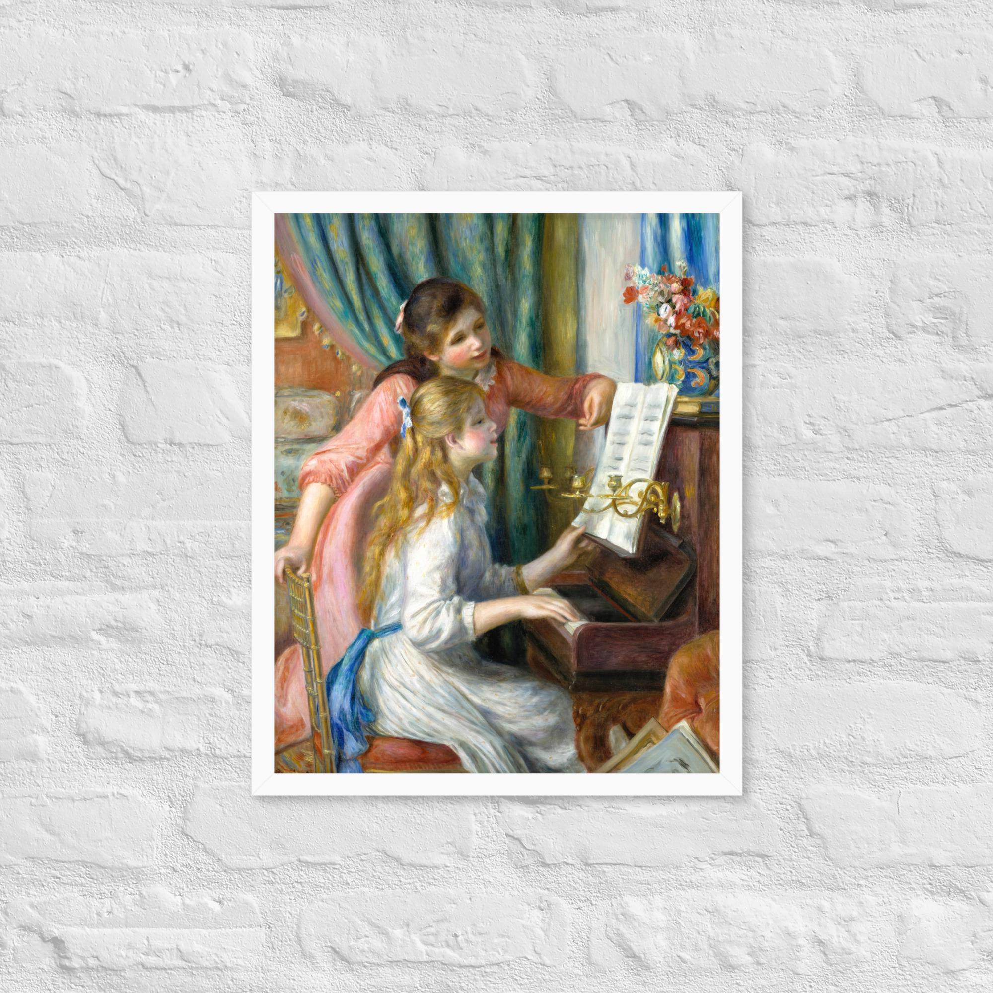 ルノワール パズル ピアノを弾く二人の少女 完成品 額縁付 美品 糊付け