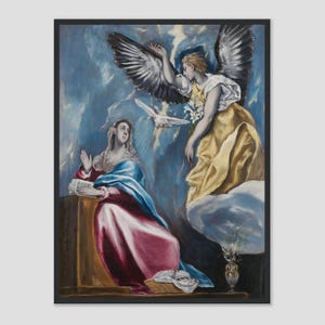 La Anunciación de El Greco - Impresión digital, póster de arte mural religioso renacentista