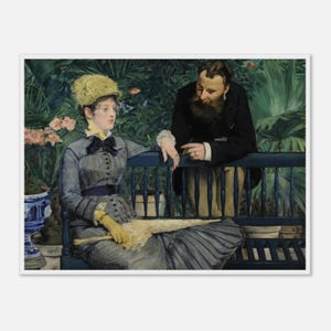 Edouard Manet &quot;In the Conservatory&quot; Art Print: Vintage Impressionist Decor