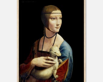Leonardo da Vinci Dame met hermelijn Renaissance Portret Kunstprint