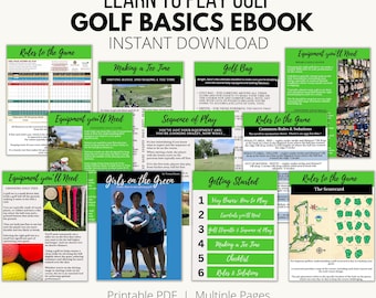 Guia para iniciantes em golfe eBook, Aprenda a jogar golfe eBook, Lista de verificação de golfe, Noções básicas e etiqueta de golfe, Equipamento de golfe, Mulheres começando a jogar golfe
