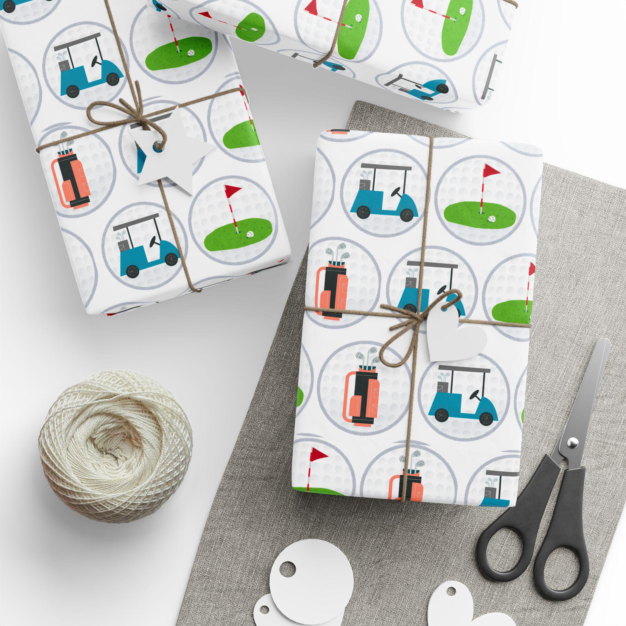 Golf Enthusiast Wrapping Paper, 3-sizes, Golf Lover Gift Wrap, Golf ...