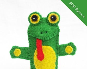 Pattern, finger puppet pattern, frog finger puppet pattern