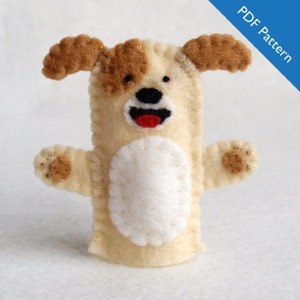 Dog, dog puppet pattern, dog finger puppet pattern, pattern, dog finger puppet, felt puppet pattern, finger puppet, felt finger puppet