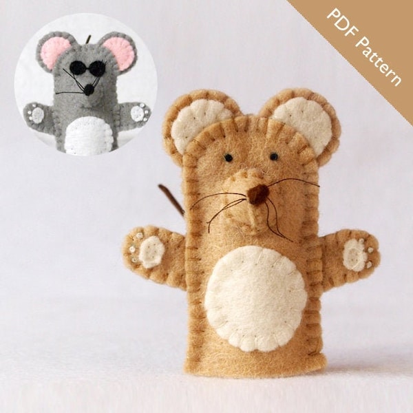 Pattern, Three Blind Mice,  mouse pattern, finger puppet mouse pattern, finger puppet pattern, brown mouse pattern, blind mice pattern