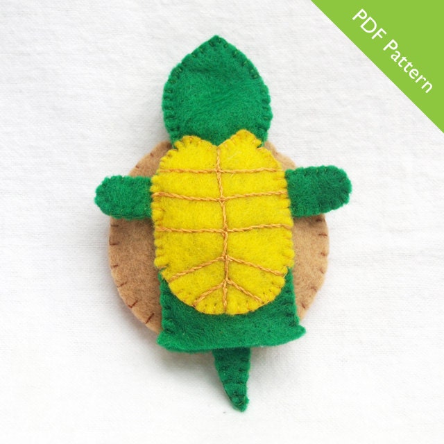 Pattern, Felt Finger Puppet Pattern, Turtle Finger Puppet Pattern - Etsy