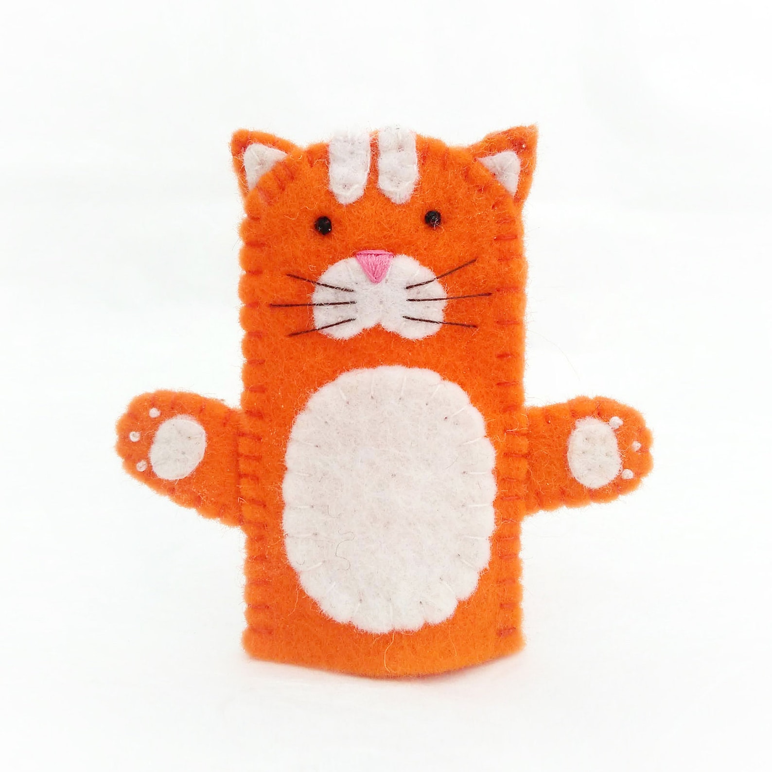 Cat Finger Puppet Felt Finger Puppet Cat Animal Puppet Cat Etsy