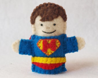 Caped Superhero Finger Puppet, Felt Finger Puppet, Custom Finger Puppet, Caped Superhero, Finger Puppet, Superhero Puppet