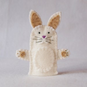 Felt finger puppet, rabbit, animal puppet, storytime puppet