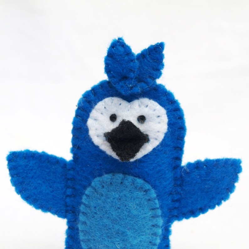 Blue Jay Bird Bird Felt Finger Puppet Animal Puppet Etsy Canada