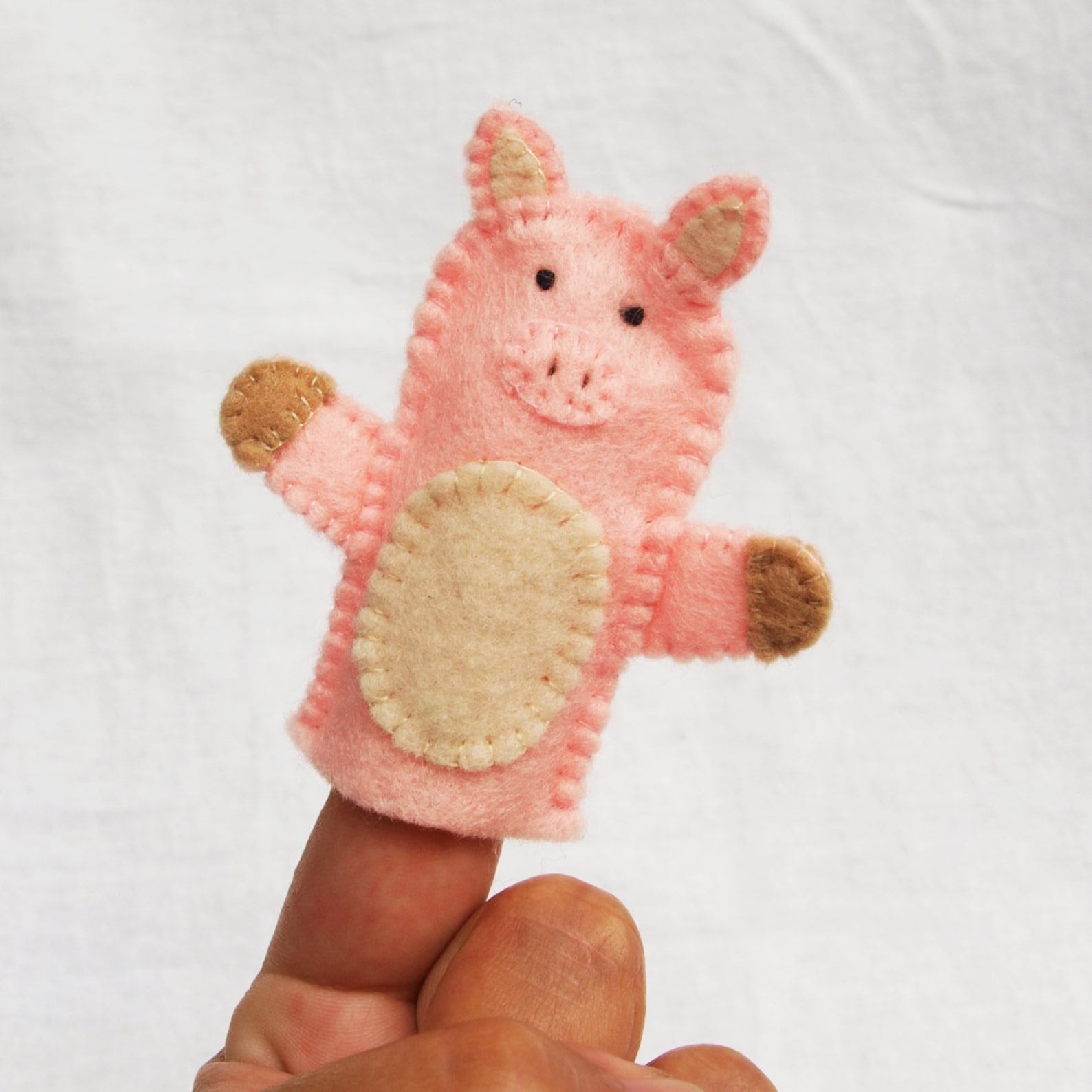 Felt Finger Puppet Pig Animal Puppet Storytime Puppet Etsy