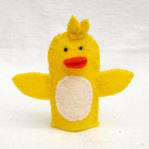 Felt finger puppet, duck, animal puppet, storytime puppet