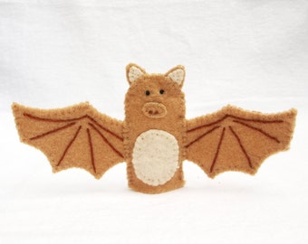 Brown bat, bat, felt finger puppet, animal puppet, storytime puppet