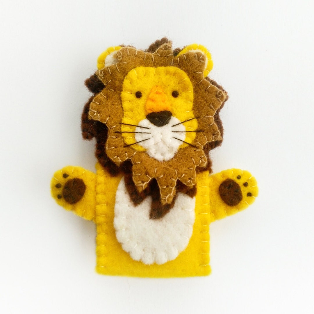 Lion Finger Puppet, Felt Finger Puppet, Lion Felt Finger Puppet, Finger