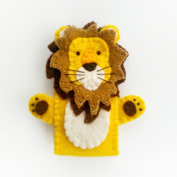 Marionnette à doigt lion, marionnette à doigt en feutre, marionnette à doigt lion en feutre, marionnette à doigt, marionnette lion, lion, marionnette à doigt lion