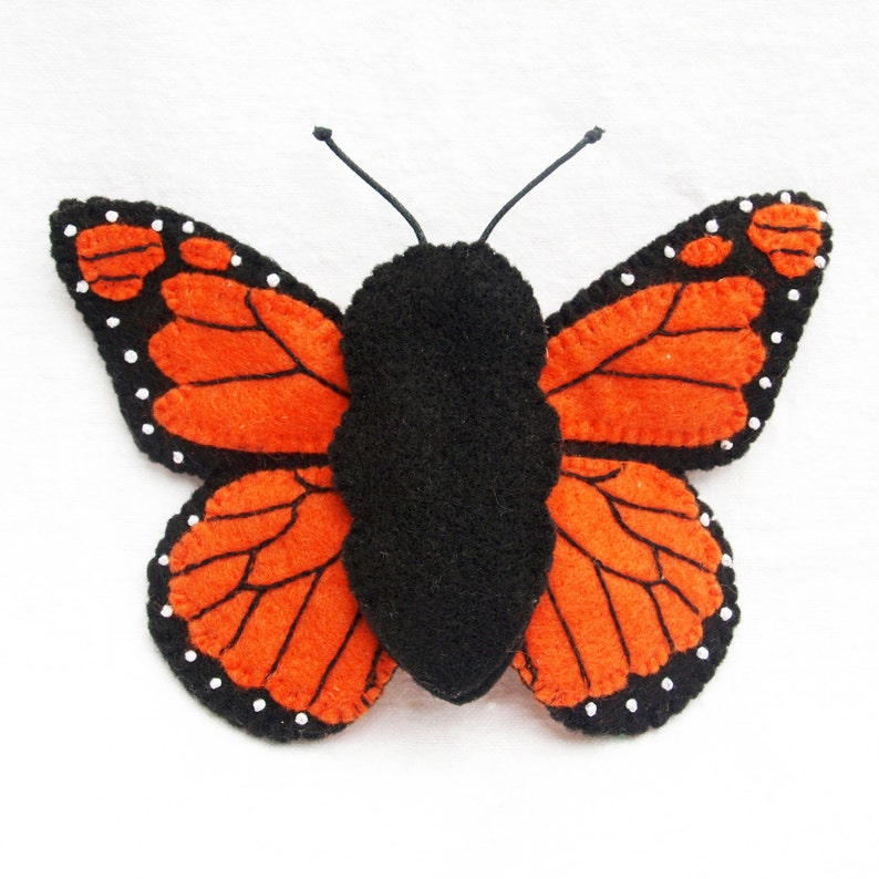 Pattern, felt finger puppet pattern, butterfly finger puppet pattern, monarch butterfly finger puppet pattern image 3