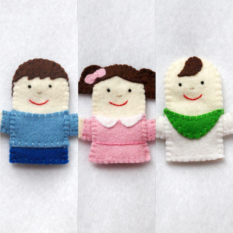 PDF Pattern Finger Family Felt Puppets Pattern Brother pattern Sister pattern Daddy pattern Baby pattern Pattern Mommy pattern