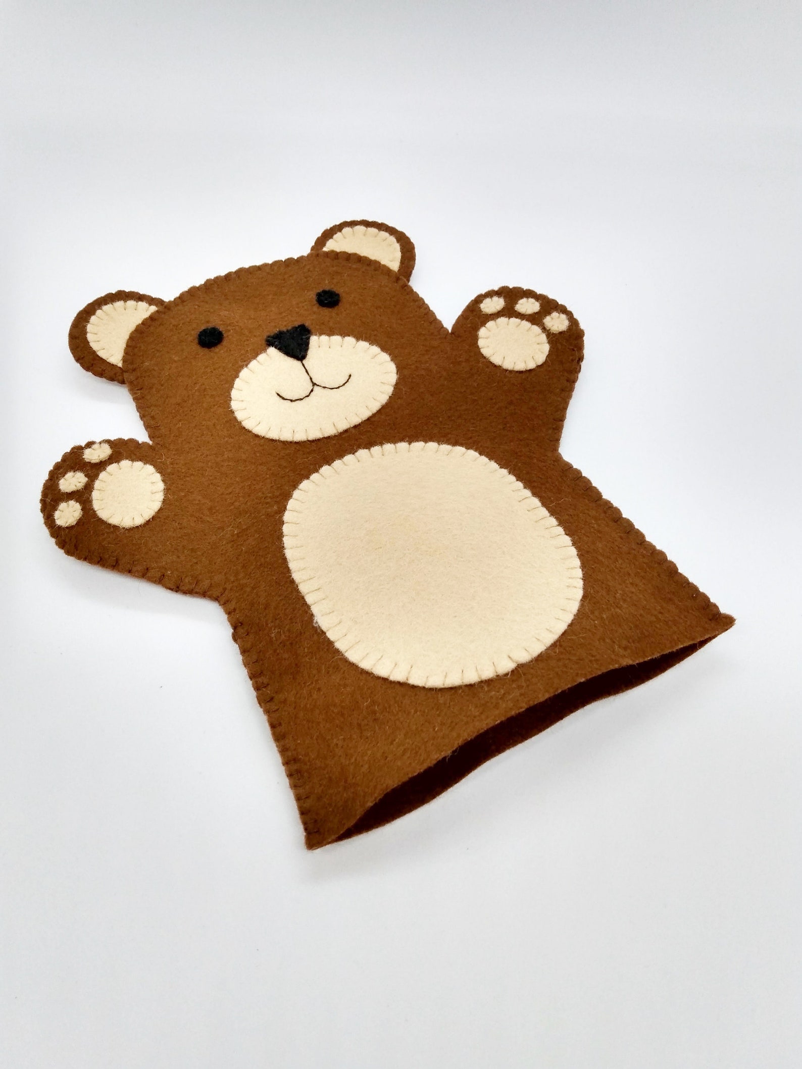 Brown Bear Hand Puppet, Felt Hand Puppet, Brown Bear Felt Hand Puppet