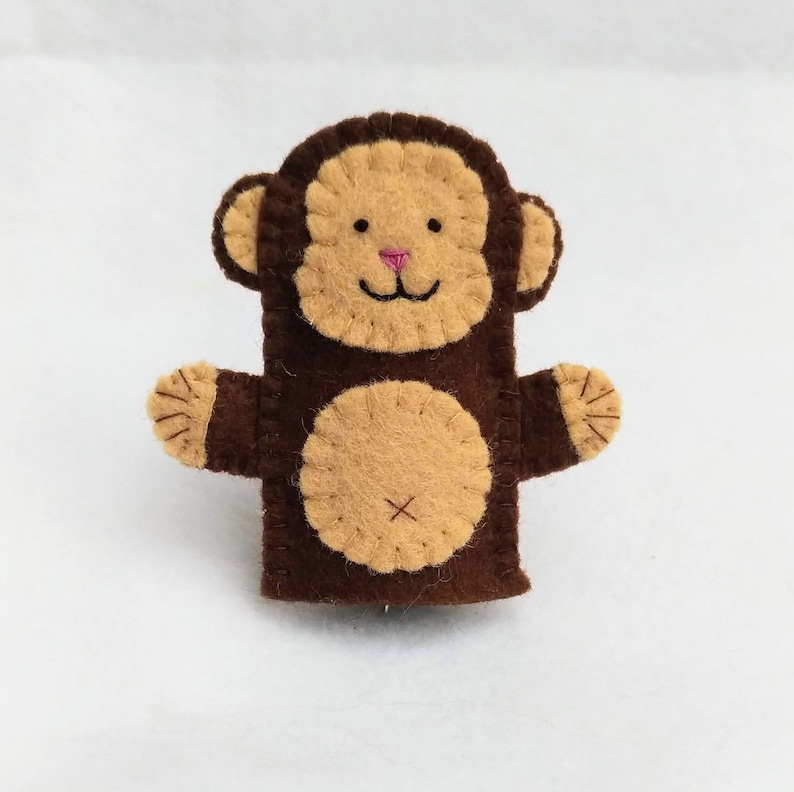 Felt Finger Puppet, Monkey, Animal Puppet, Storytime Puppet, Monkey