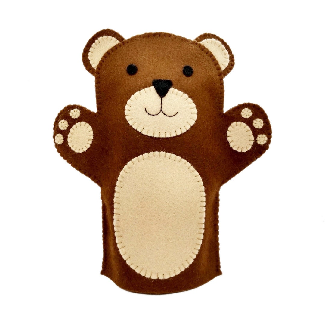 Brown Bear Hand Puppet, Felt Hand Puppet, Brown Bear Felt Hand Puppet, Hand Puppet, Bear Puppet