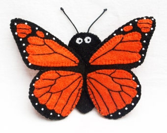 Butterfly, monarch butterfly, butterfly finger puppet, felt finger puppet