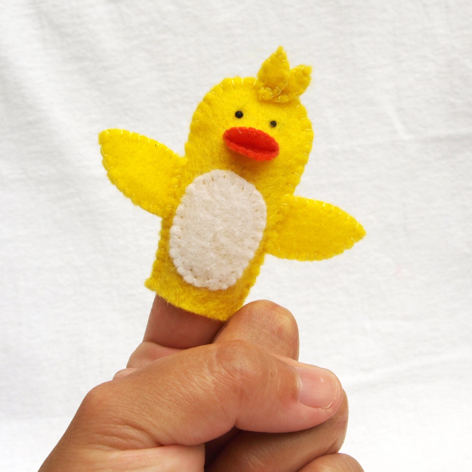 Felt Finger Puppet Duck Animal Puppet Storytime Puppet Etsy